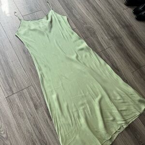 J Crew Green Slip Dress